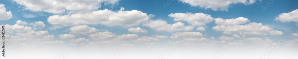 panoramic sky with white clouds