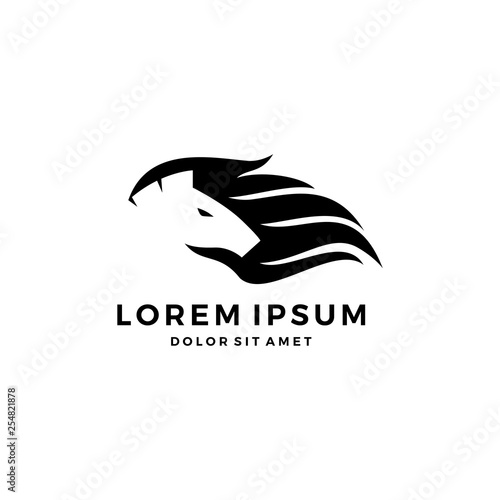 horse hair logo vector icon illustration