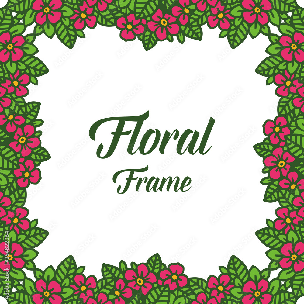 Vector illustration beauty crowd red floral frame Vector illustration beauty crowd red floral frame