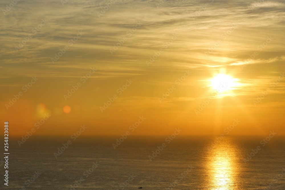 Beautiful sunrise scenery at dawn time in Hua Hin City where is one of the most popular tourist destination of Thailand