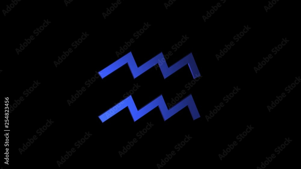 Rotating Aquarius symbol with alpha channel Rotating Aquarius symbol with alpha channel