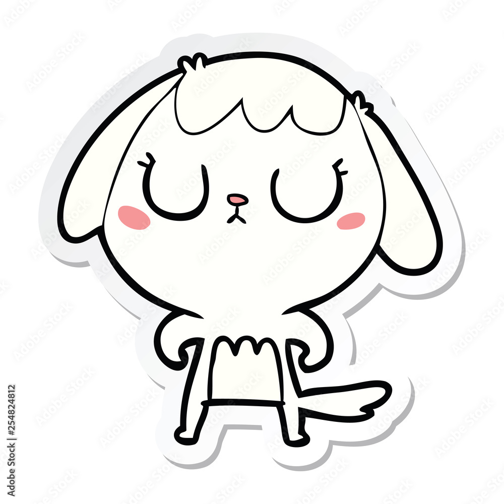 Obraz premium sticker of a cute cartoon dog