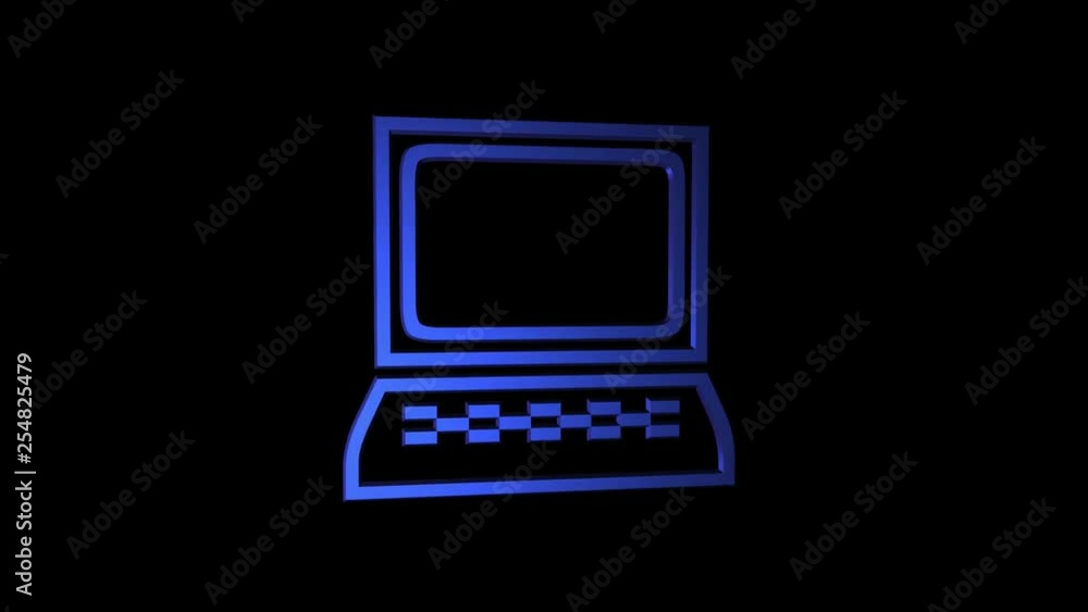 Rotating computer symbol with alpha channel Rotating computer symbol with alpha channel