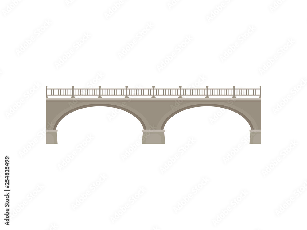 Bridge on white background. Vector flat illustration. Bridge on white background. Vector flat illustration.
