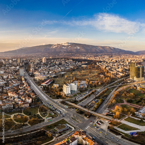 Aerial panorama of a buildings