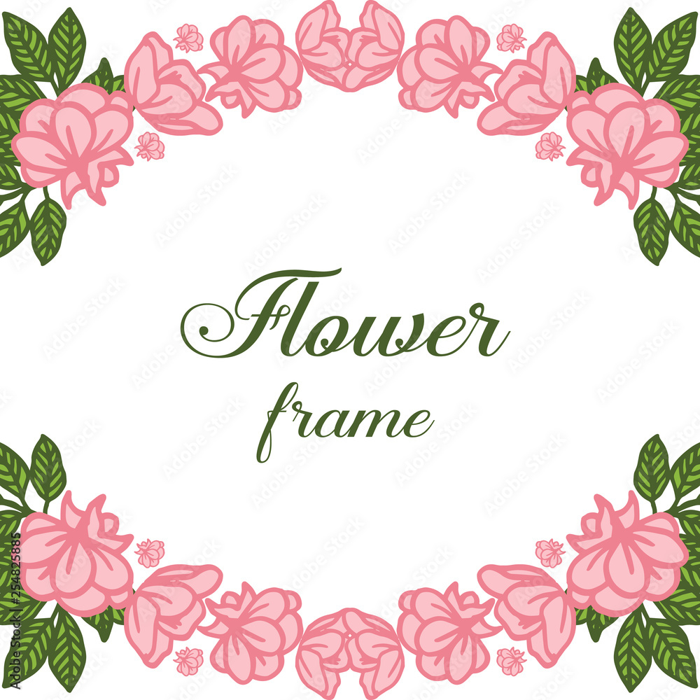 Vector illustration various shape pink wreath frame
