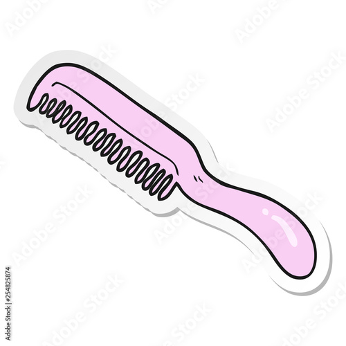 sticker of a cartoon comb
