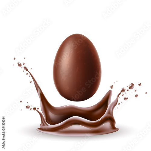 Vector realistic chocolate egg 3d easter symbol
