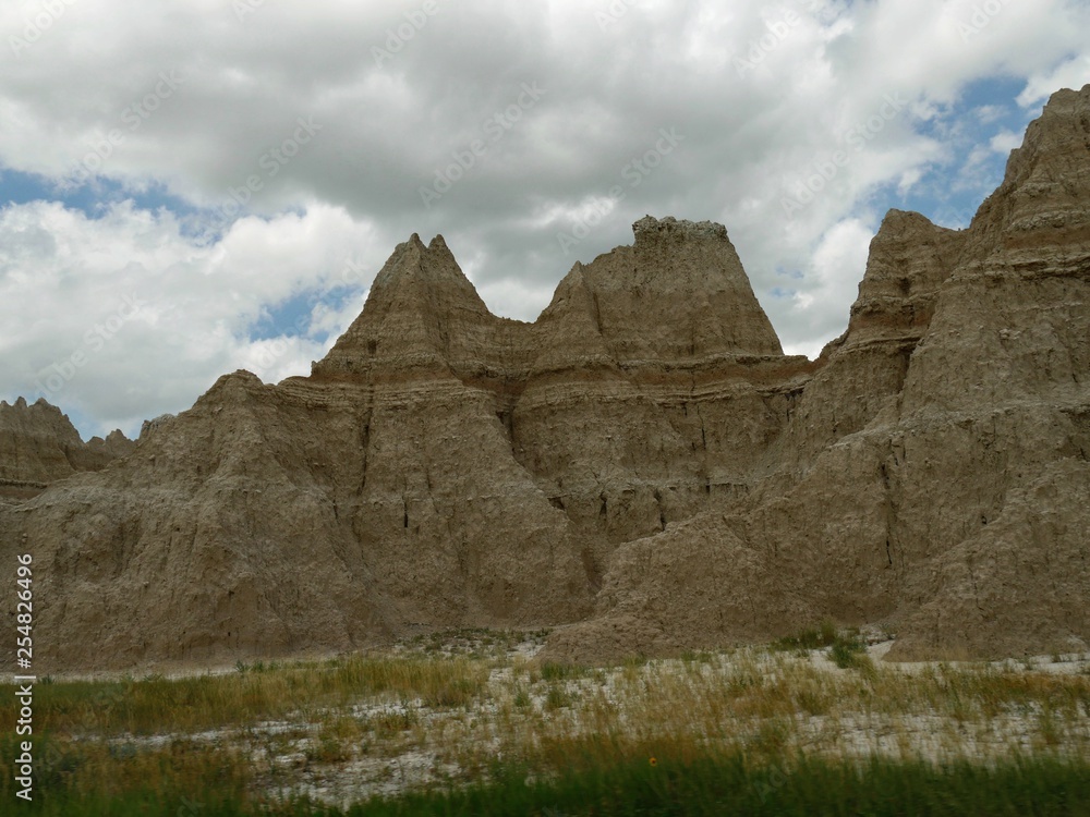 Scenic land and rock formations continue to attract a stream of visitors everyday at the Badlands National Park in South Dakota. Scenic land and rock formations continue to attract a stream of visitors everyday at the Badlands National Park in South Dakota.