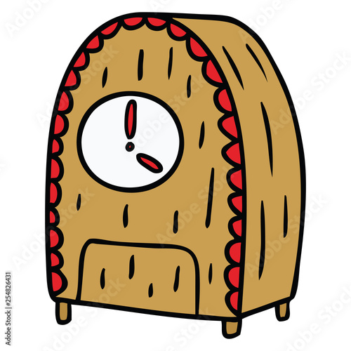 cartoon doodle of an old fashioned clock