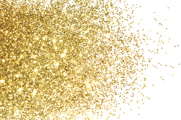 Background with gold glitter on white background for your design
