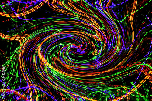 Spiral from colorful lines. Abstract painting - psychedelic pictures.