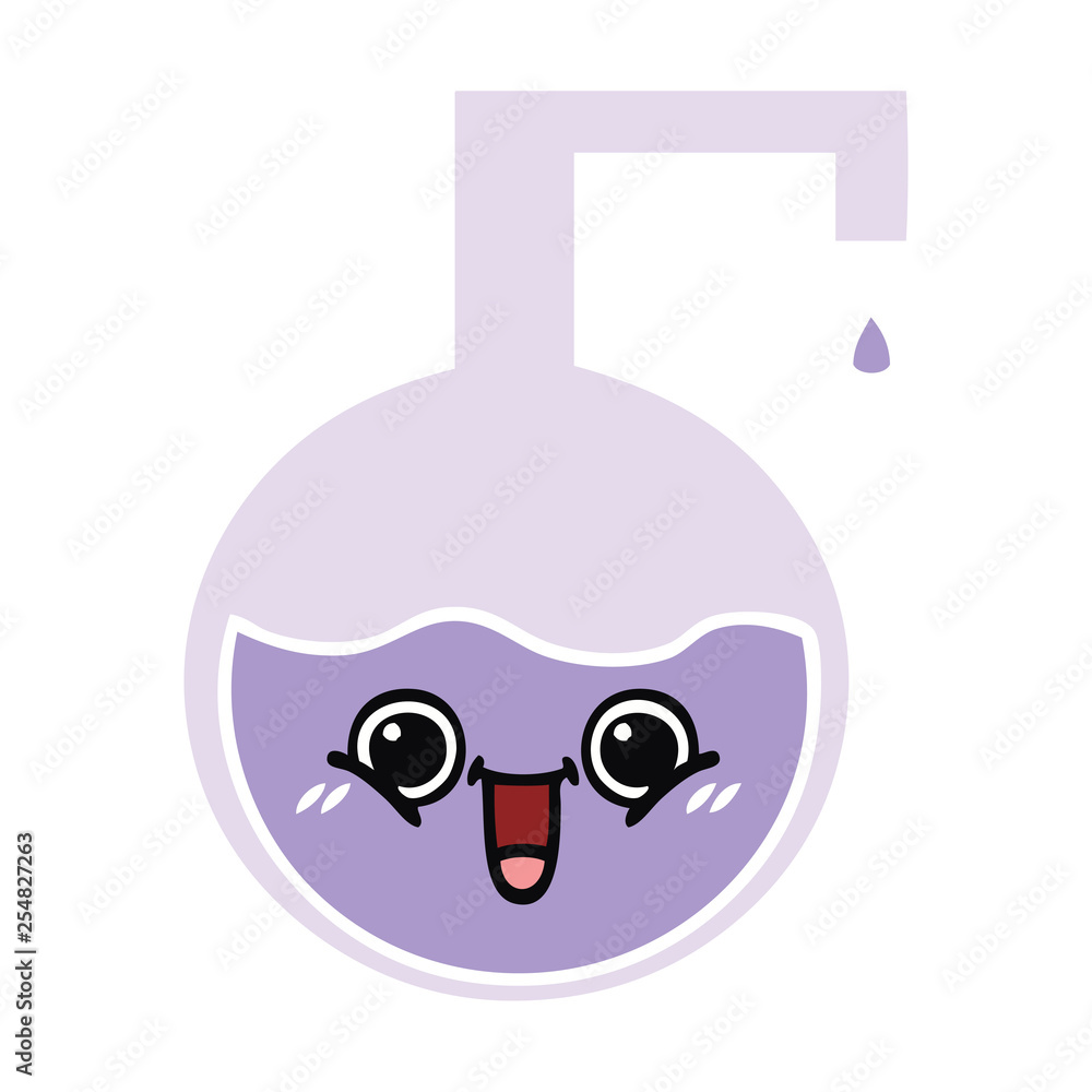 flat color retro cartoon science experiment flat color retro cartoon science experiment
