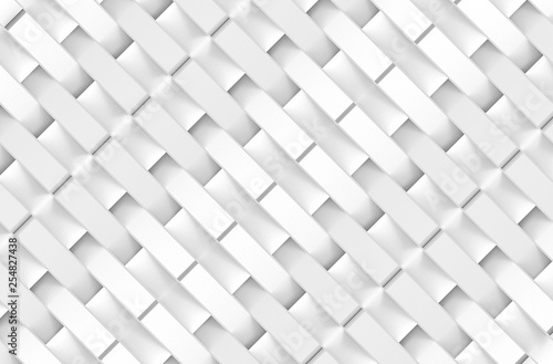 3d rendering. modern diagonal white rectangle bar pattern art design wall background.