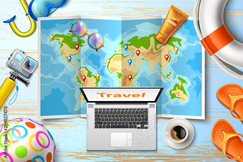 Vector time to travel poster design 3d