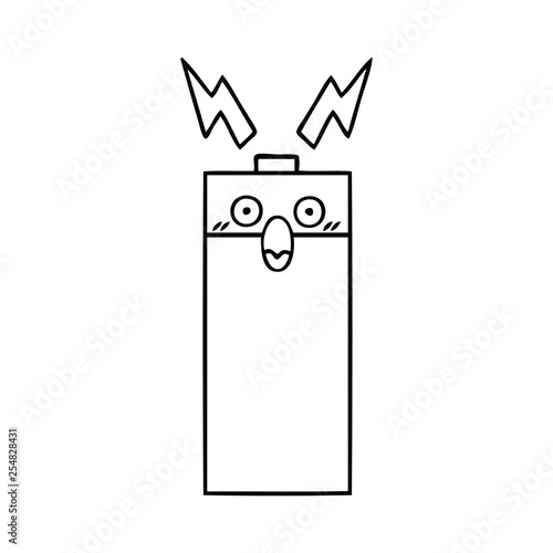 line drawing cartoon battery