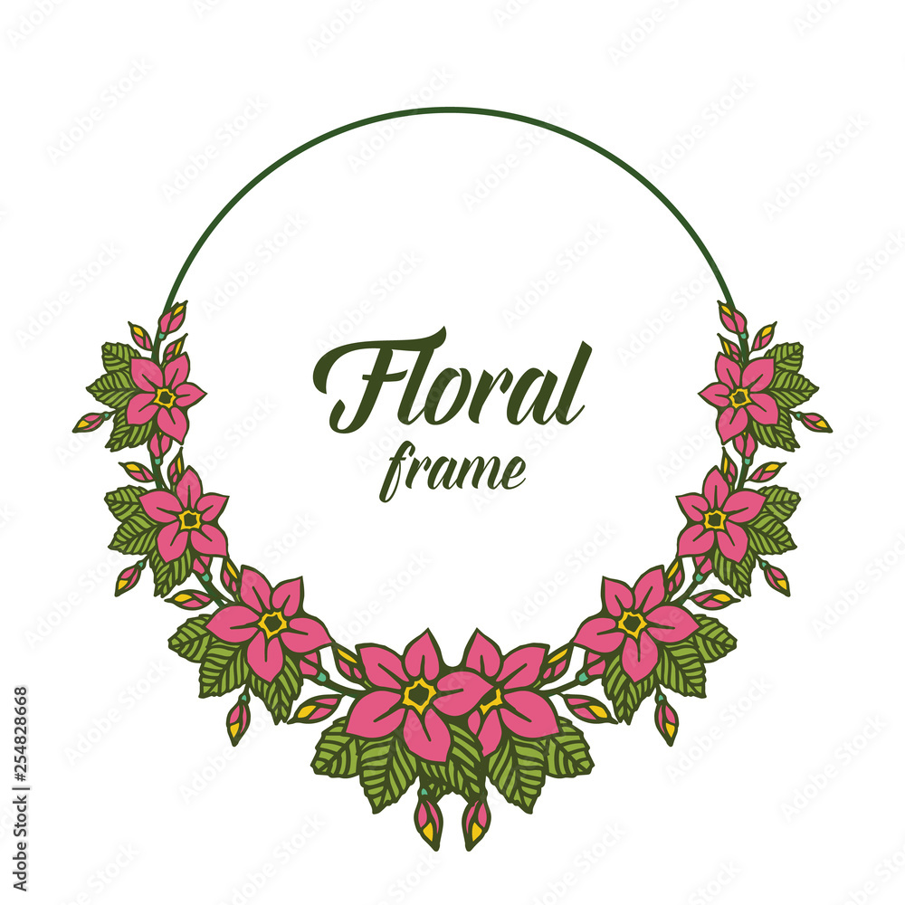 Vector illustration shape pink wreath frames bloom Vector illustration shape pink wreath frames bloom
