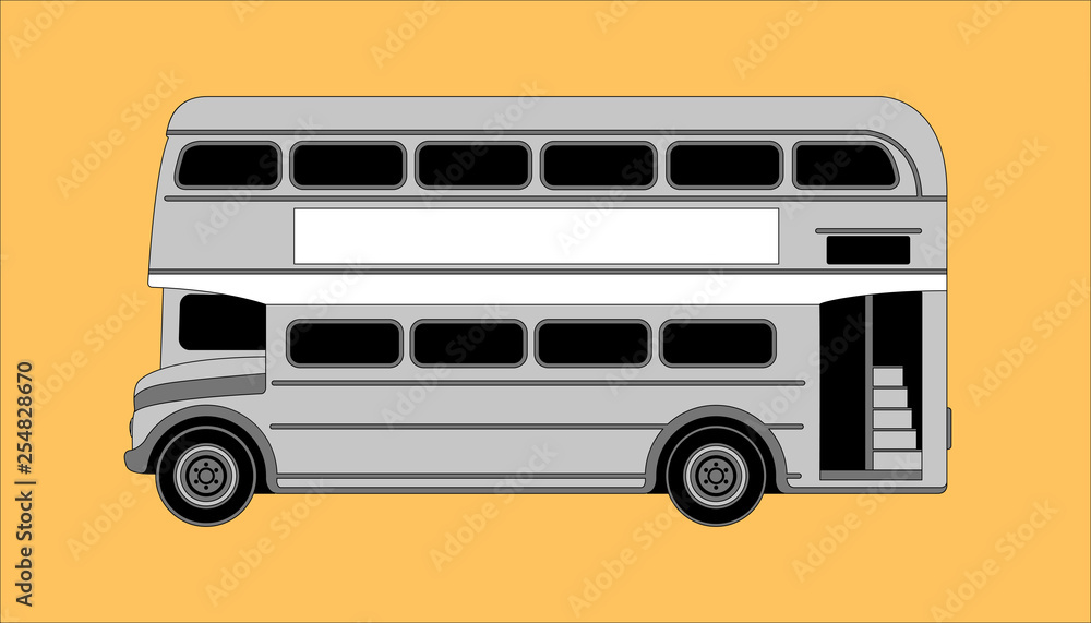  london bus,vector illustration,profile