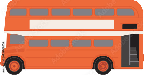 red london bus,vector illustration,profile