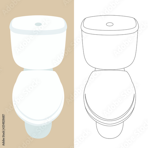 lavatory pan ,vector illustration, flat style