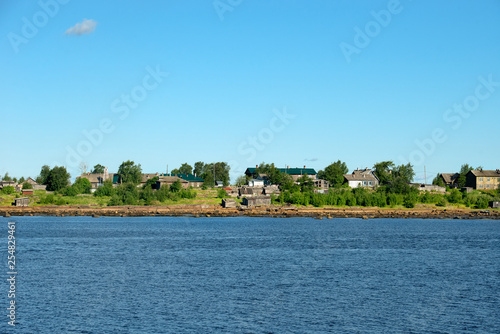 Village of Rabocheostrovsk, Kem. View from the White Sea, Arkhangelsk Region, Russia