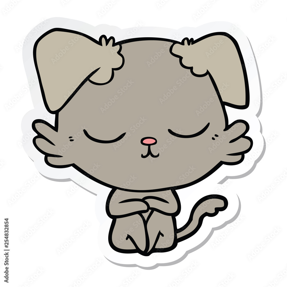 sticker of a cute cartoon dog sticker of a cute cartoon dog