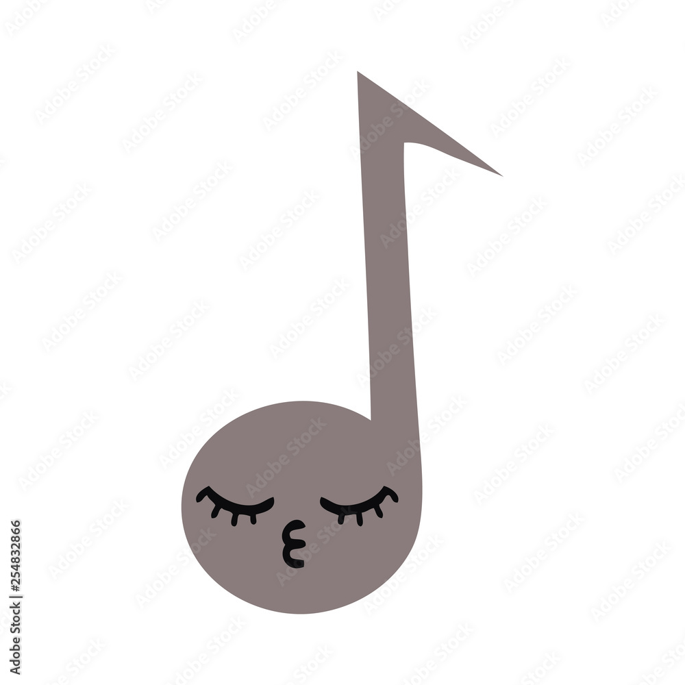 flat color retro cartoon musical note flat color retro cartoon musical note