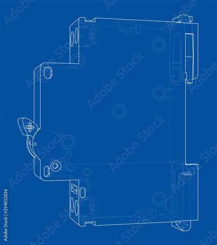 Automatic circuit breaker concept. Vector