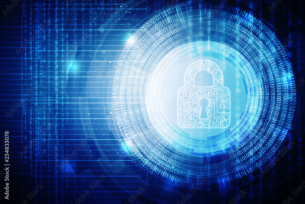 2d illustration Safety concept: Closed Padlock on digital background 2d illustration Safety concept: Closed Padlock on digital background