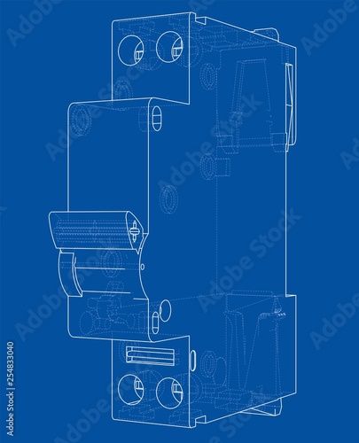 Automatic circuit breaker concept. Vector