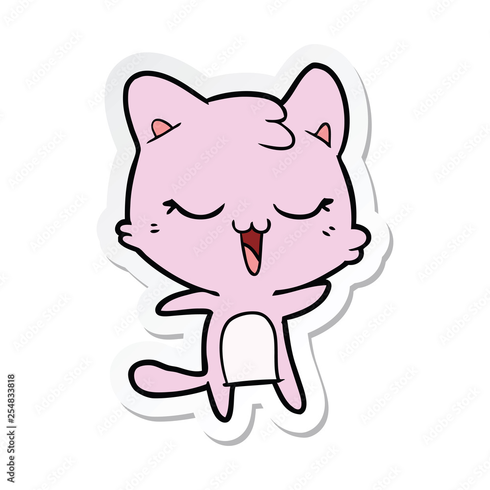 sticker of a cartoon cat sticker of a cartoon cat