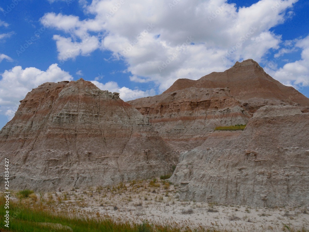Close view of the intricate landscape and rock formations at the Badlands National Park in South Dakota. Close view of the intricate landscape and rock formations at the Badlands National Park in South Dakota.