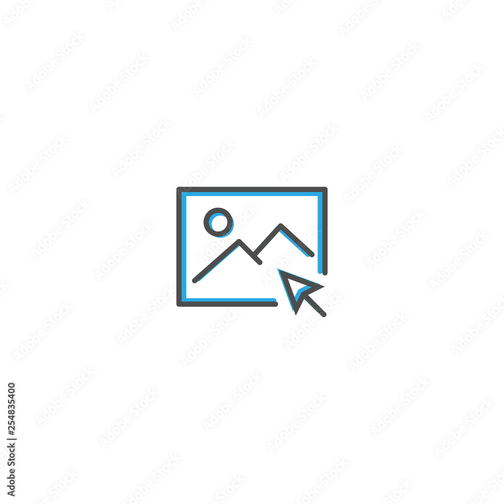 Image icon design. Interaction icon line vector illustration Image icon design. Interaction icon line vector illustration