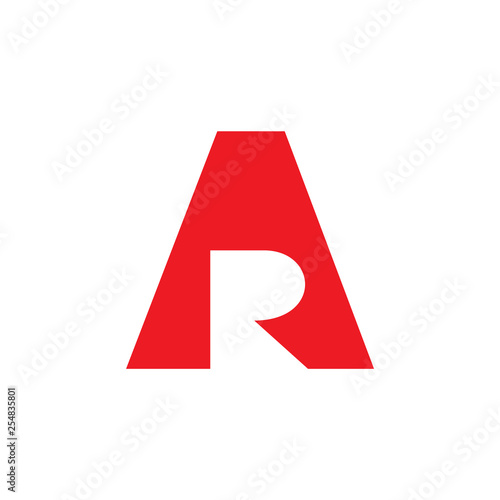 letters ar simple negative space logo vector