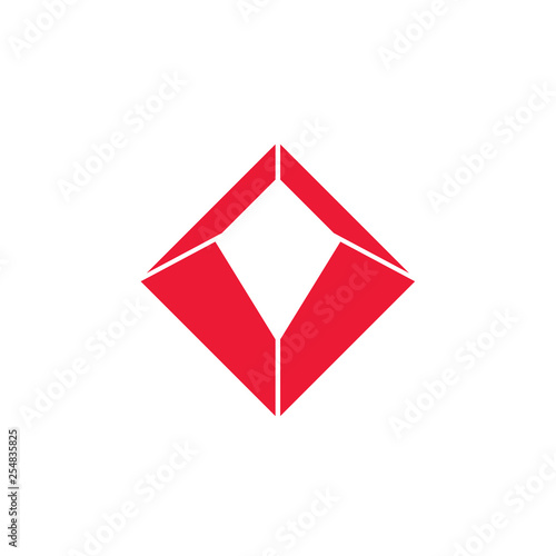 simple 3d geometric diamond logo vector