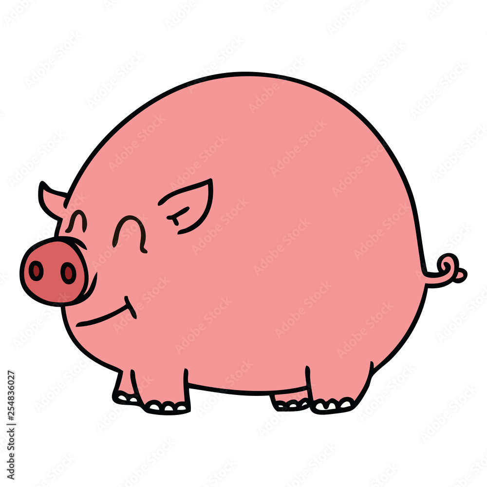 quirky hand drawn cartoon pig quirky hand drawn cartoon pig