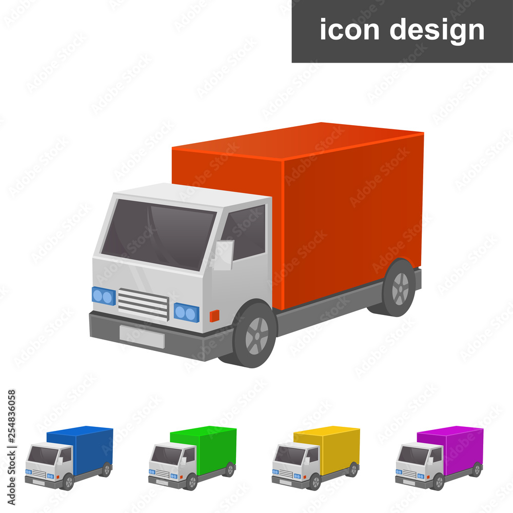Truck wagon vector 3d icon Truck wagon vector 3d icon