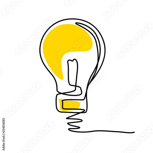 Concept of idea with lightbulb.