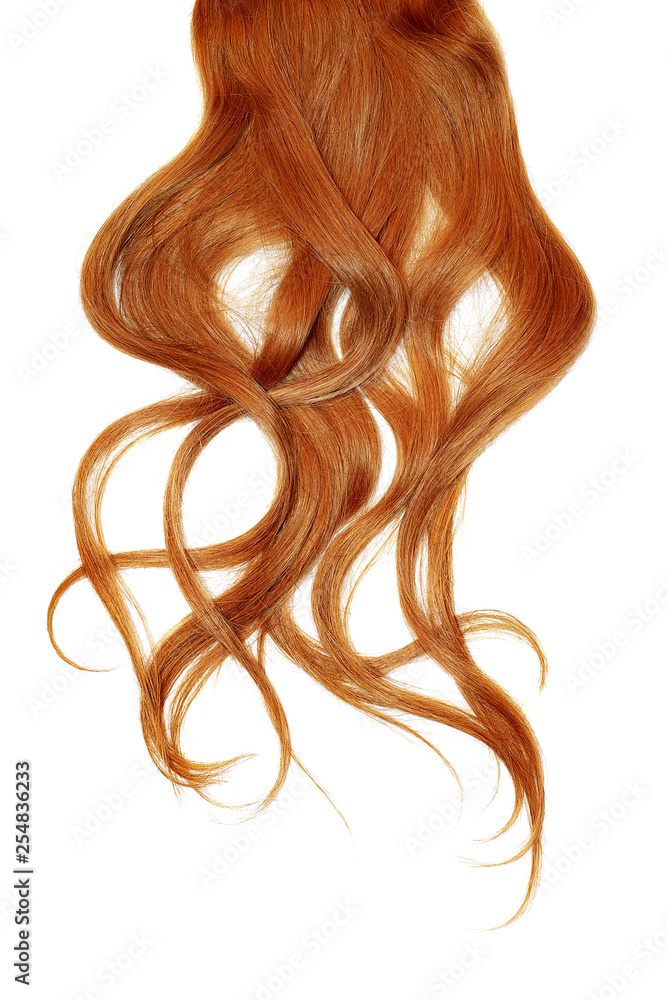 Disheveled red hair isolated on white background Disheveled red hair isolated on white background