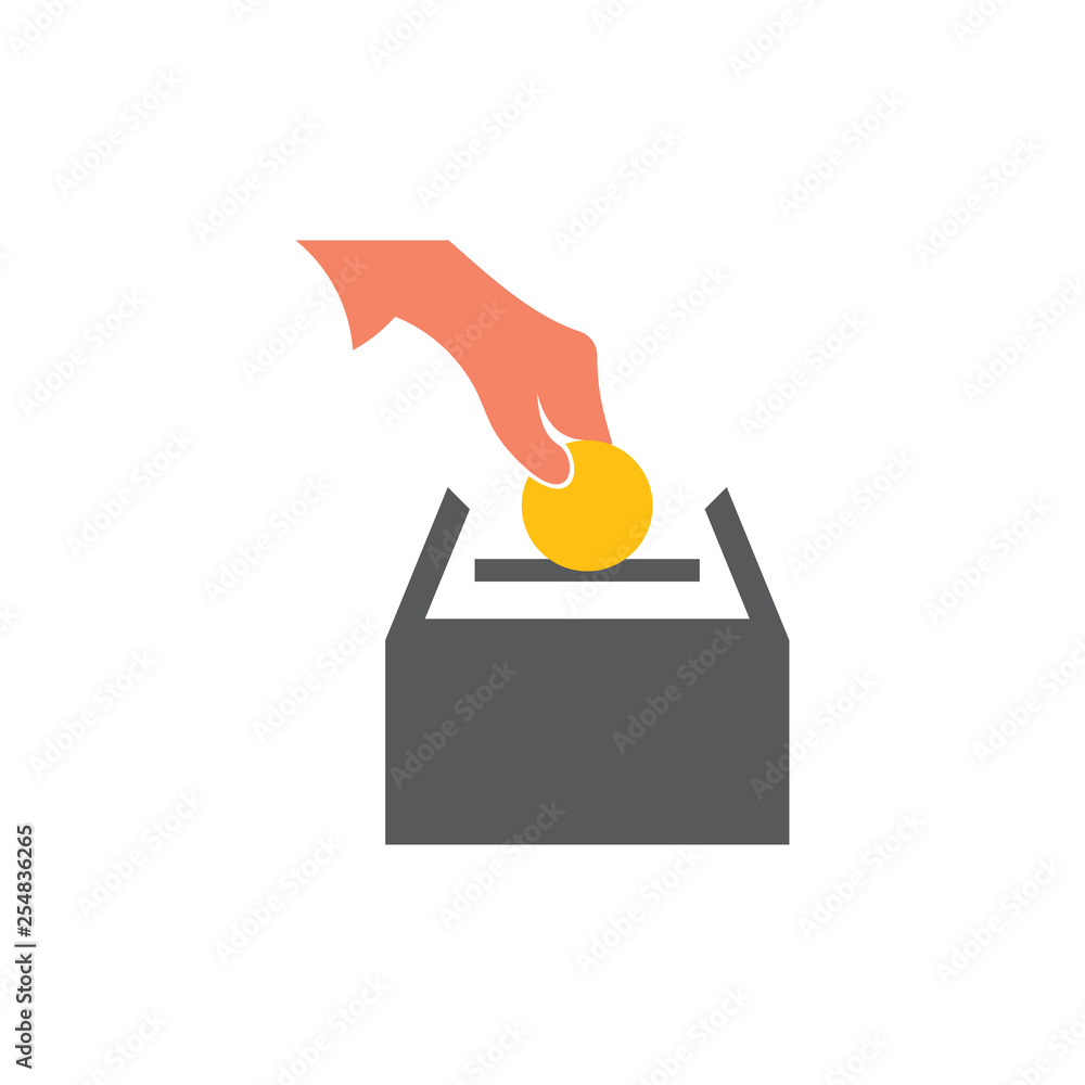 saving gold coin in the box symbol vector saving gold coin in the box symbol vector