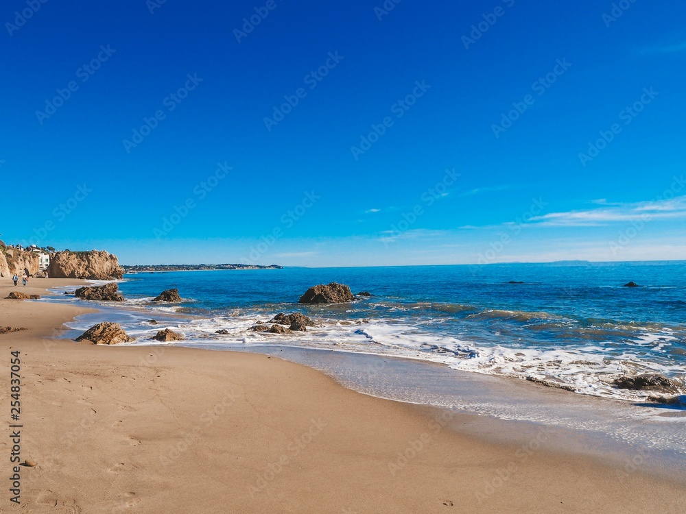 Matador beach, view of rocks and stones