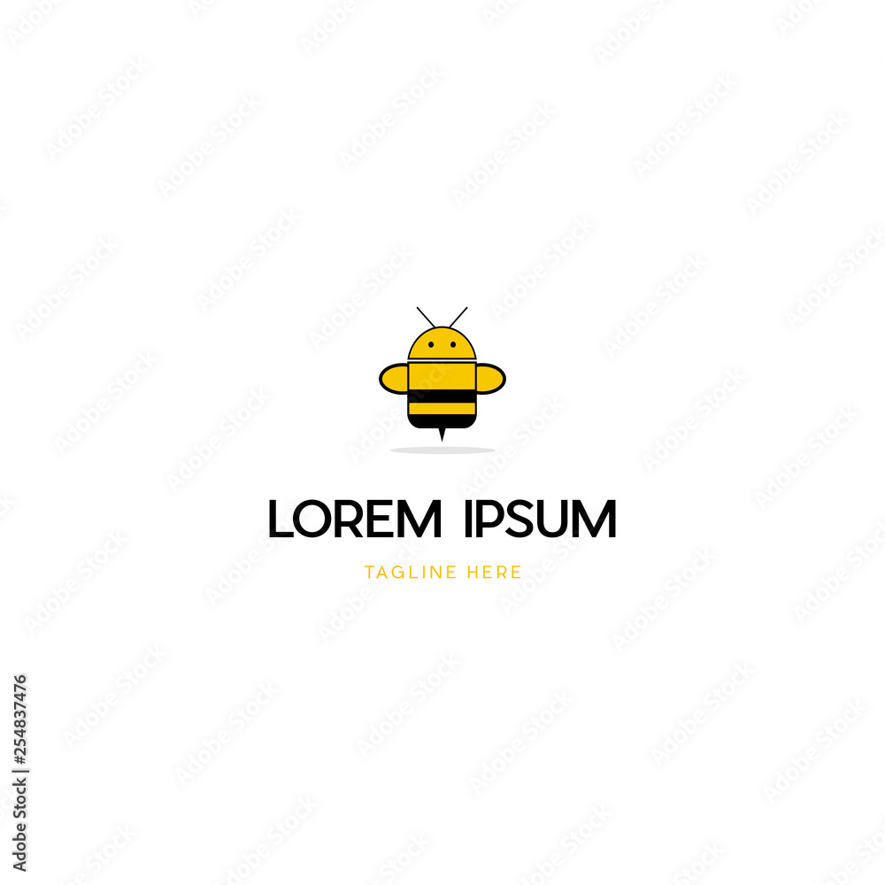 Bee Robot Mechanic Creative Design Logo Bee Robot Mechanic Creative Design Logo