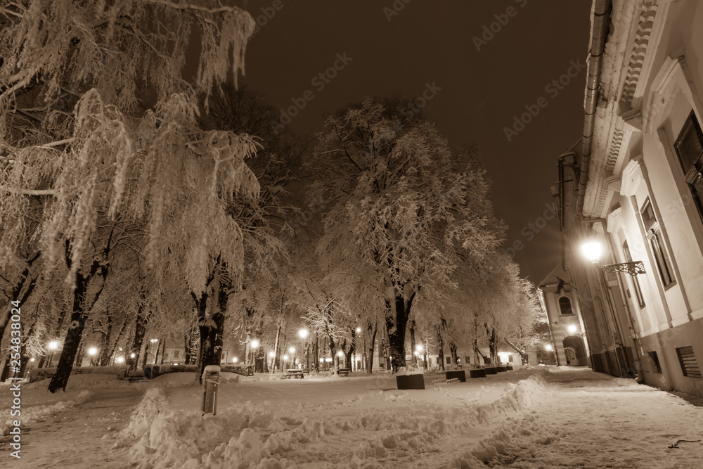 Winter scene in Vinkovci, Croatia Winter scene in Vinkovci, Croatia