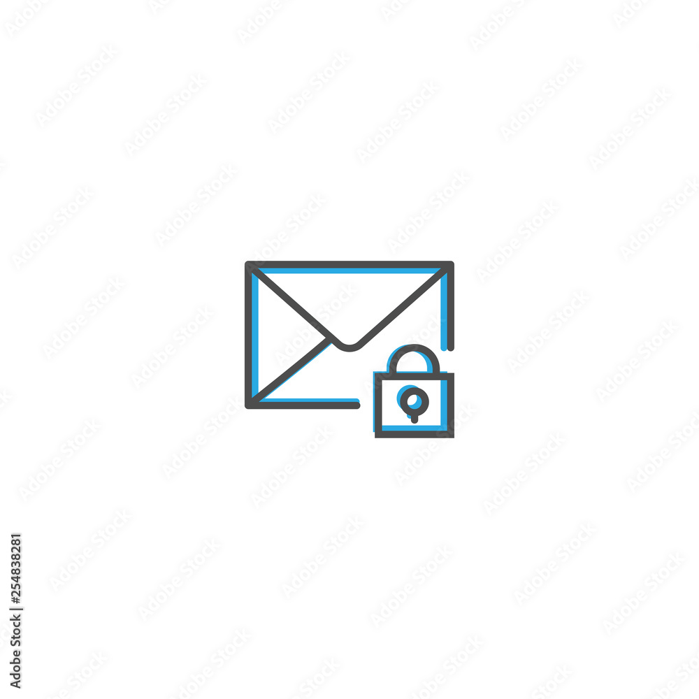 Mail icon design. Interaction icon line vector illustration Mail icon design. Interaction icon line vector illustration