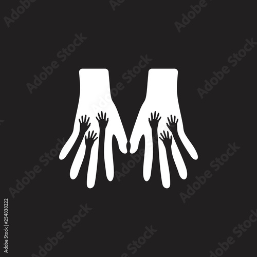 hand helping a lot of people symbol vector