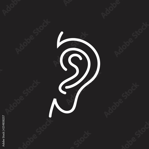 ear simple line symbol decoration vector