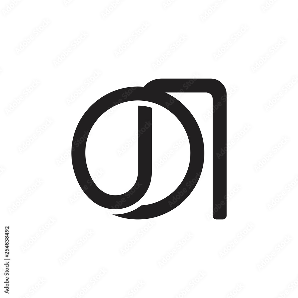 abstract letters on circle linear art logo vector abstract letters on circle linear art logo vector
