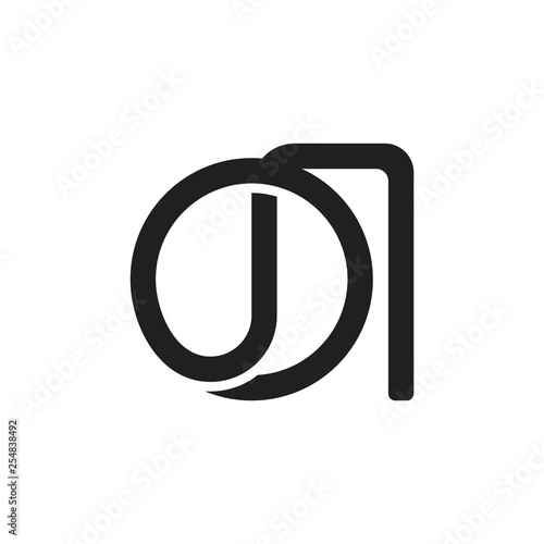 abstract letters on circle linear art logo vector