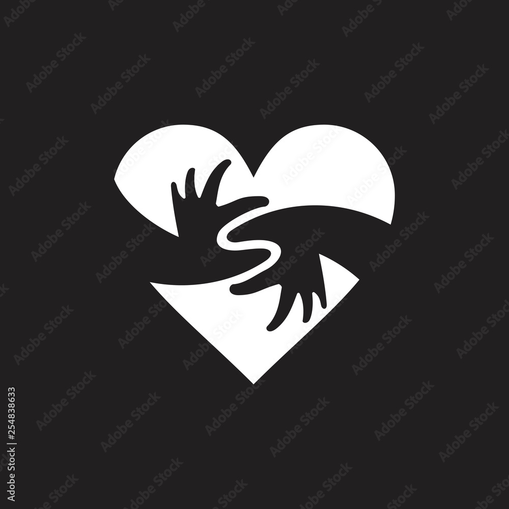 letter s linked hand love heart symbol decoration vector Stock ...