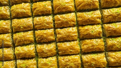 gorgeous delicious traditional pistachio turkish baklava, baklava pattern